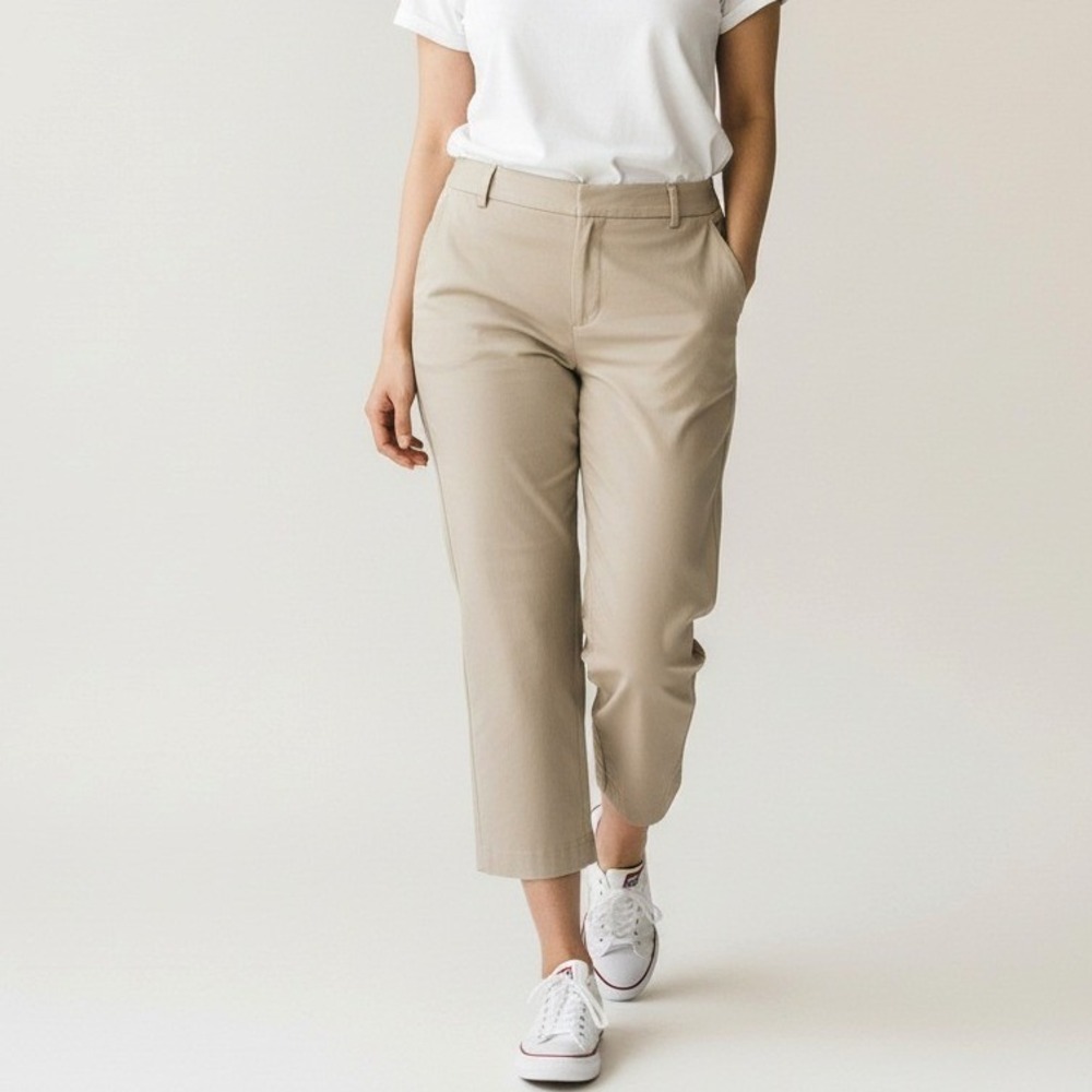 Rafaella Women‎ Pants Khaki Beige Stretch Cropped Workwear Casual 18W